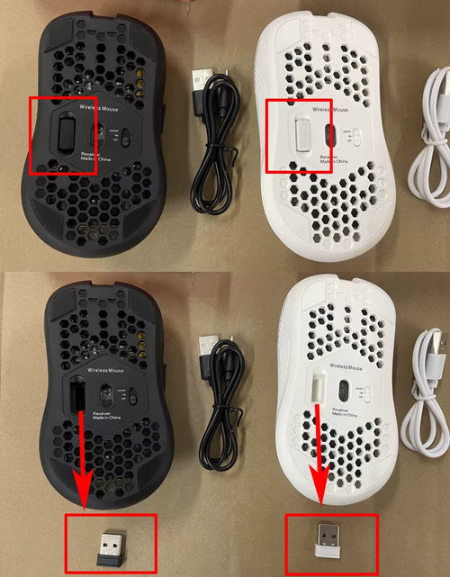 Load image into Gallery viewer, 2.4G Wireless Mouse with RGB Backlit 6-Button 3-Speed DPI Type C Rechargeable Ergonomic Honeycomb Design Gaming Mouse
