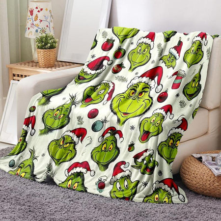Grinch Pattern Throw Blanket