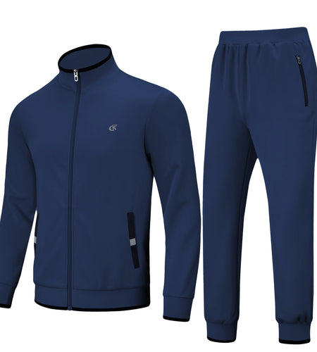 Men'S Tracksuits Sweatsuits for Men Set Track Suits 2 Piece Casual Athletic Jogging Warm up Full Zip Sweat Suits Navy 2XL