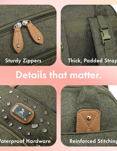 Load image into Gallery viewer, Diaper Bag Backpack with Portable Changing Pad, Pacifier Case and Stroller Straps, Large Unisex Baby Bags for Boys Girls, Multipurpose Travel Back Pack for Moms Dads, Army Green
