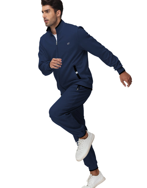 Load image into Gallery viewer, Men'S Tracksuits Sweatsuits for Men Set Track Suits 2 Piece Casual Athletic Jogging Warm up Full Zip Sweat Suits Navy 2XL
